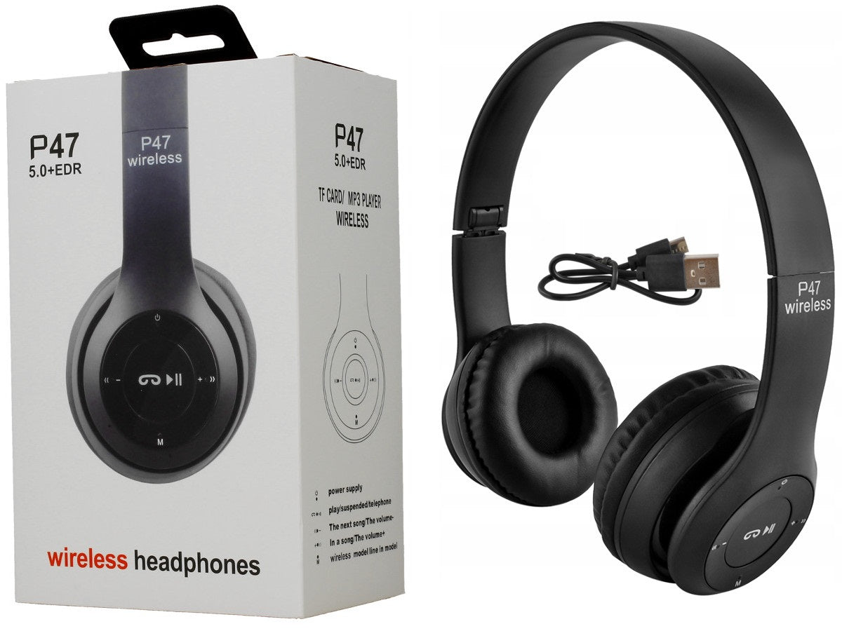 P47 Wireless Headphones | Bluetooth Foldable Headset with Microphone