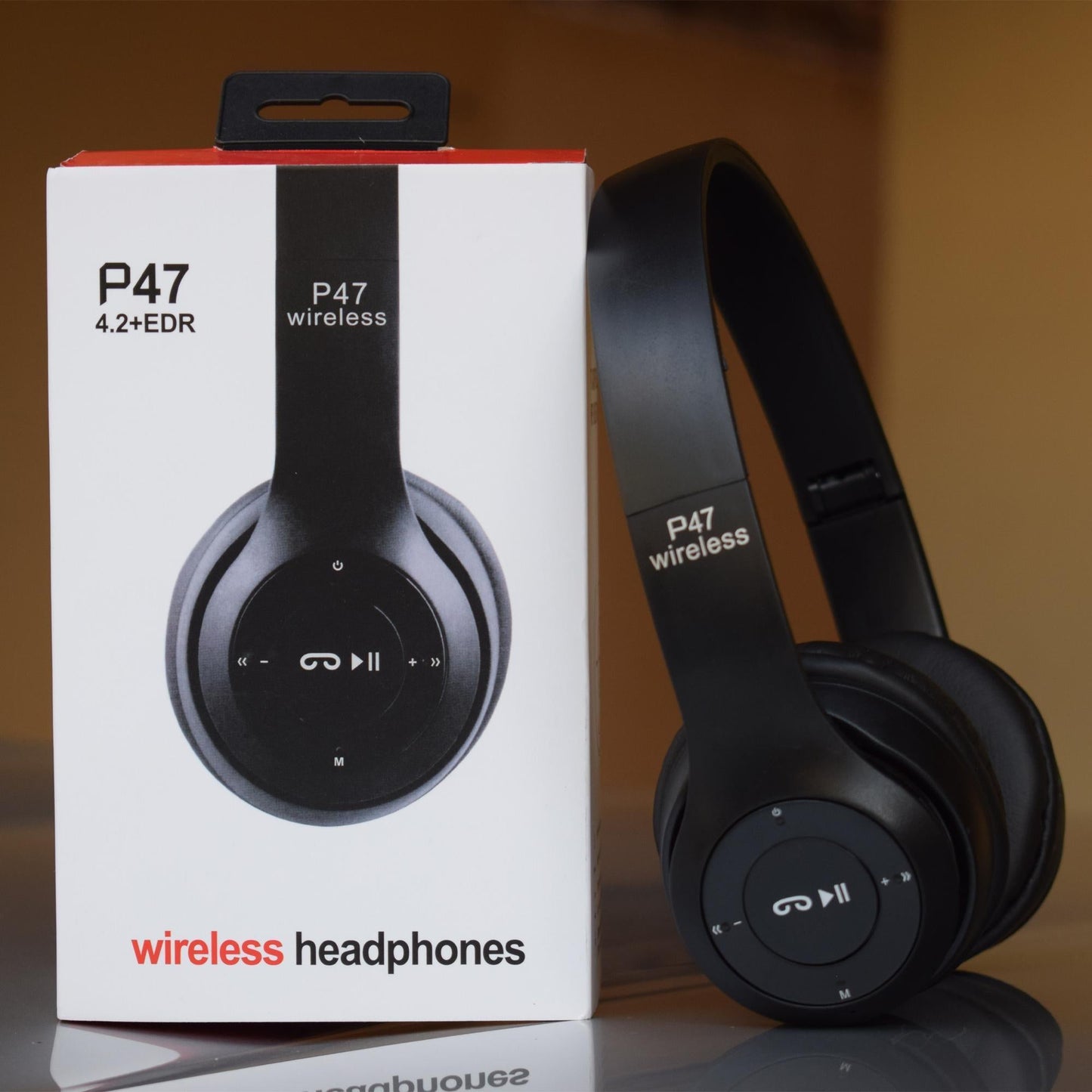 P47 Wireless Headphones | Bluetooth Foldable Headset with Microphone