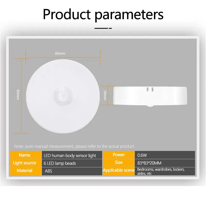 Intelligent Motion Sensor LED Light - USB Rechargeable & Adjustable Smart Sensor Light