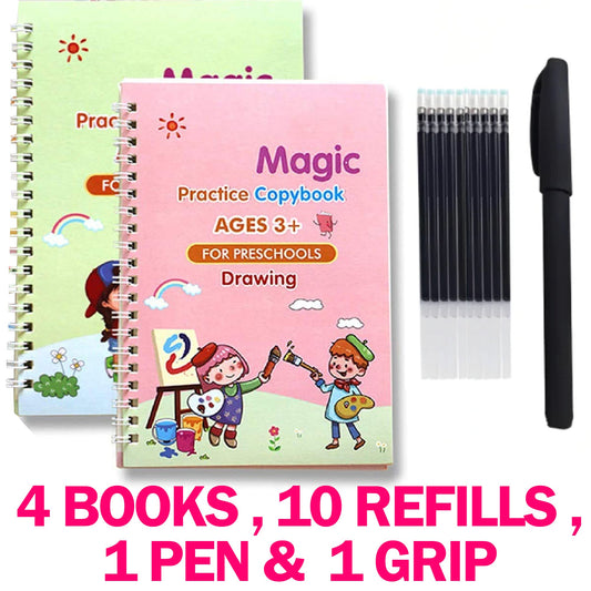 4 in 1 Sank Magic Book | Reusable Magic Practice Copy Book